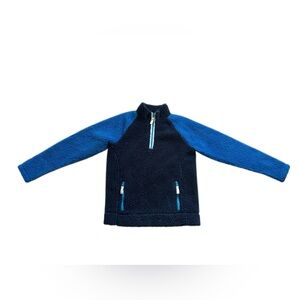 J. Crew Crewcuts Boys Sherpa 1/2 zip pullover fleece blue size 12 outdoor casual